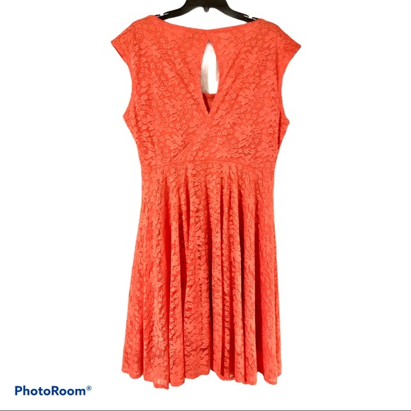 torrid | Dresses | Torrid Coral Knee Length Lace Dress Size | Poshmark